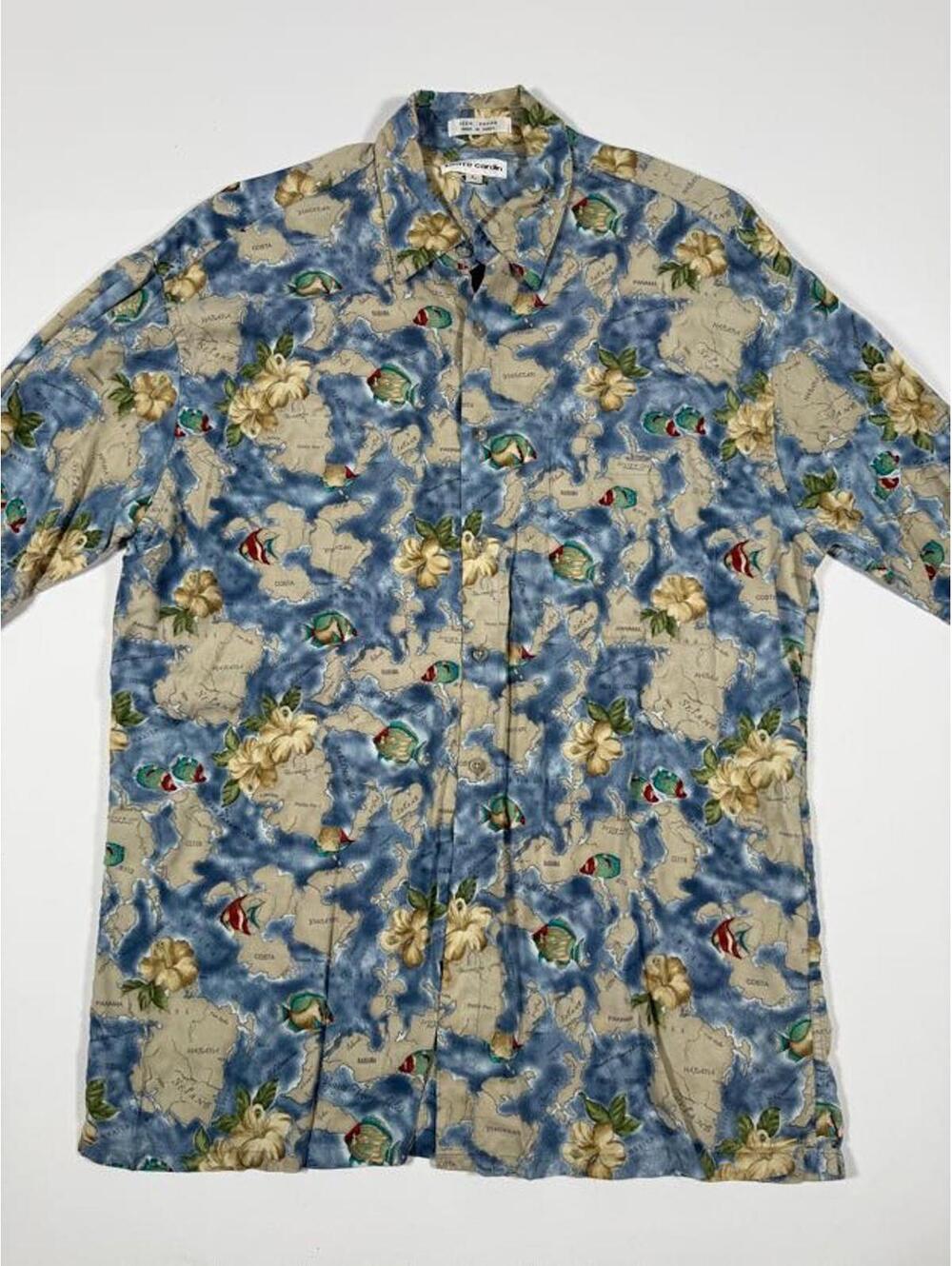 Pierre Cardin Vintage Rayon Hawaiian Shirt Large